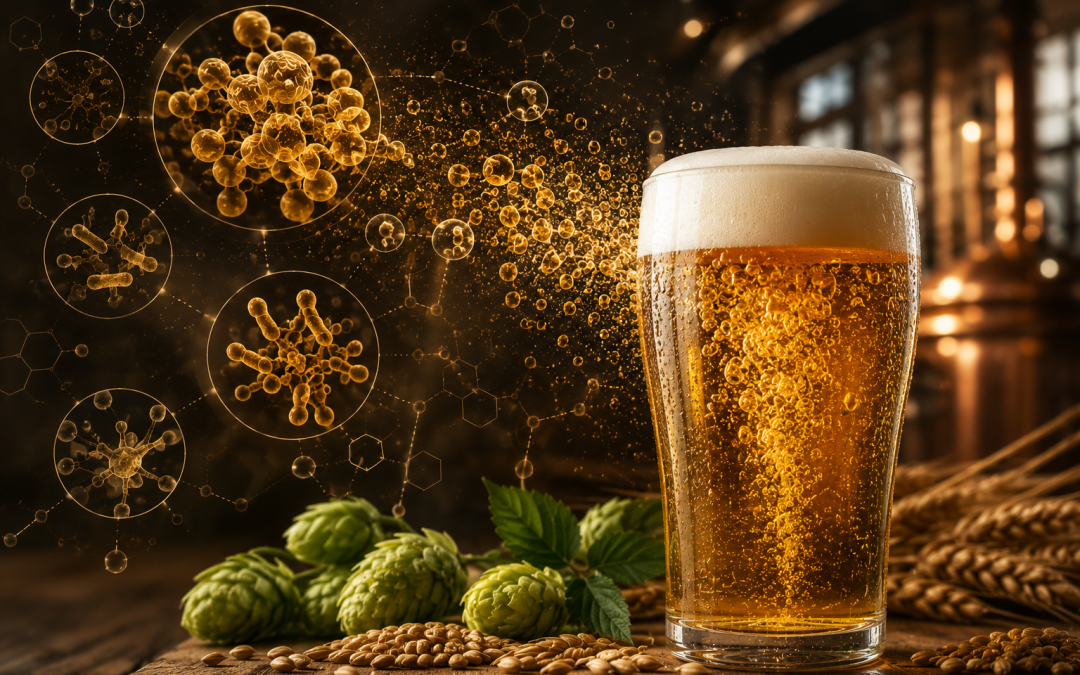 How do microbes transform grains into beer, one of the world’s oldest and most widely consumed beverages?