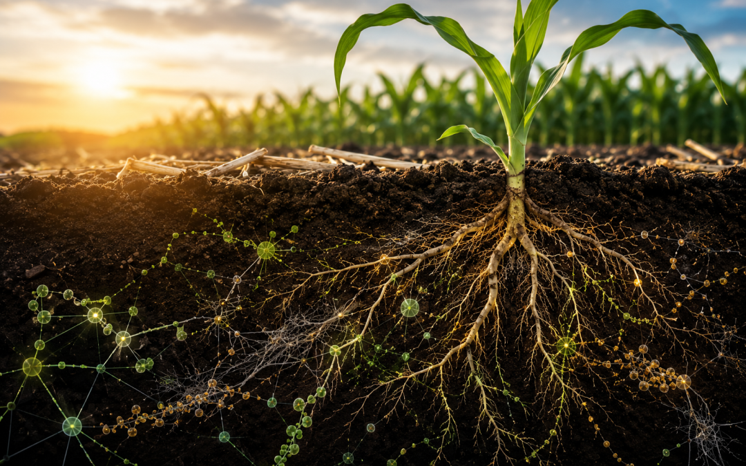 How do microbes create biofertilizers that support sustainable agriculture and reduce reliance on chemical fertilizers?